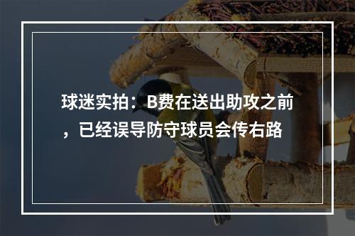 球迷实拍：B费在送出助攻之前，已经误导防守球员会传右路