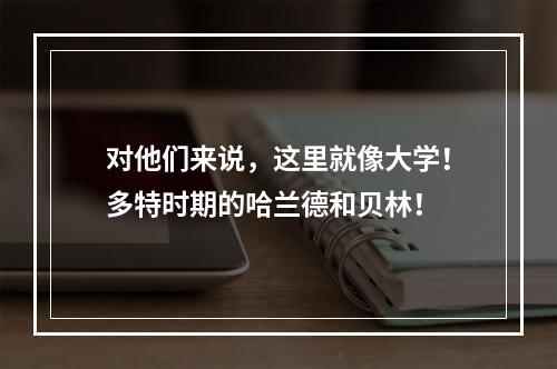 对他们来说，这里就像大学！多特时期的哈兰德和贝林！
