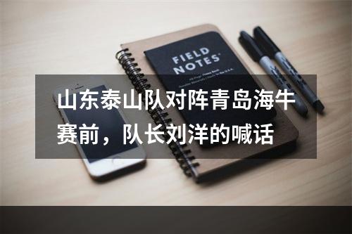 山东泰山队对阵青岛海牛赛前，队长刘洋的喊话