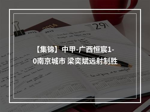 【集锦】中甲-广西恒宸1-0南京城市 梁奕斌远射制胜