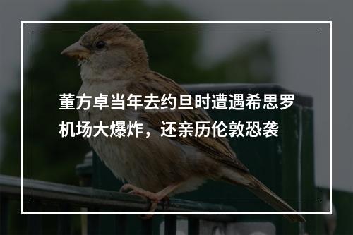 董方卓当年去约旦时遭遇希思罗机场大爆炸，还亲历伦敦恐袭