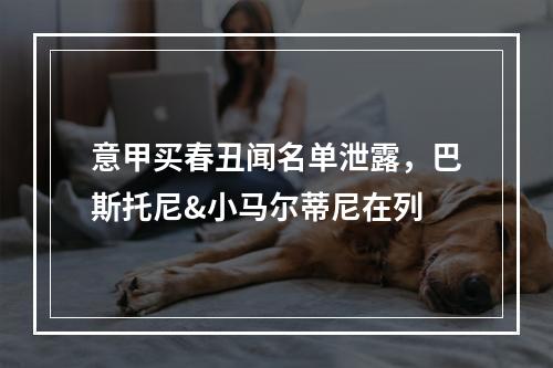 意甲买春丑闻名单泄露，巴斯托尼&小马尔蒂尼在列