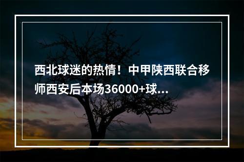 西北球迷的热情！中甲陕西联合移师西安后本场36000+球迷现场助威