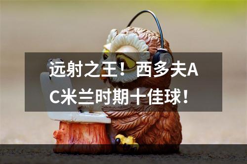 远射之王！西多夫AC米兰时期十佳球！