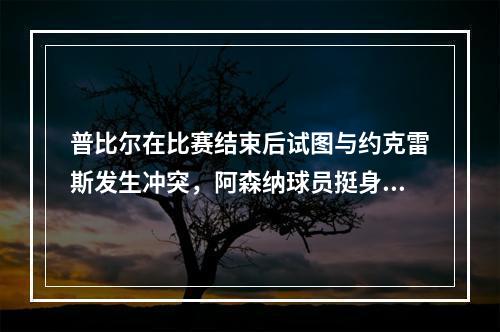 普比尔在比赛结束后试图与约克雷斯发生冲突，阿森纳球员挺身而出