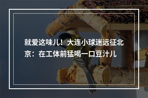 就爱这味儿！大连小球迷远征北京：在工体前猛喝一口豆汁儿