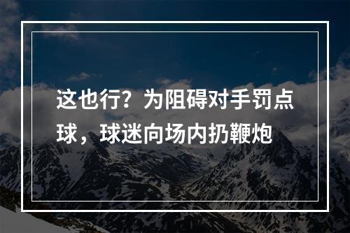 这也行？为阻碍对手罚点球，球迷向场内扔鞭炮