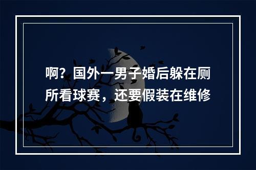 啊？国外一男子婚后躲在厕所看球赛，还要假装在维修