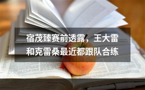 宿茂臻赛前透露，王大雷和克雷桑最近都跟队合练