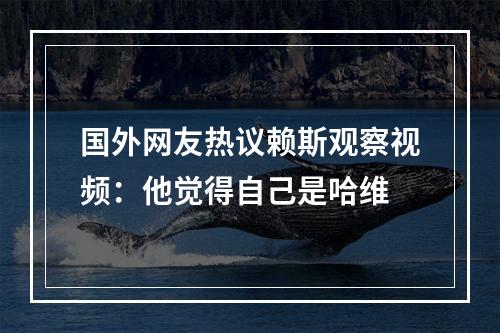 国外网友热议赖斯观察视频：他觉得自己是哈维
