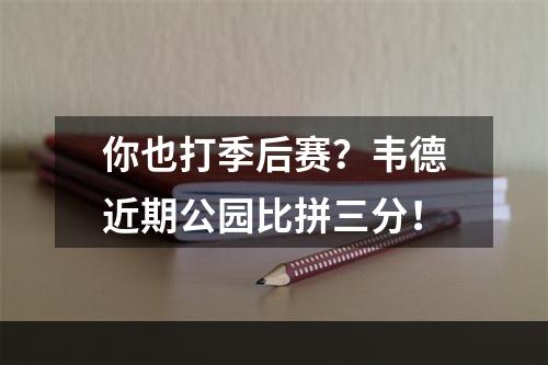 你也打季后赛？韦德近期公园比拼三分！
