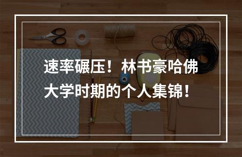 速率碾压！林书豪哈佛大学时期的个人集锦！