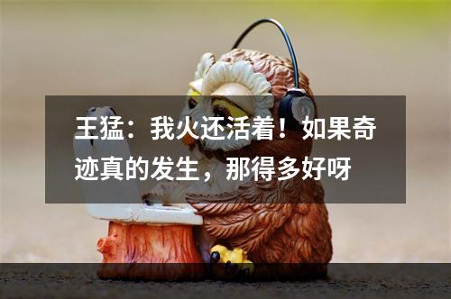 王猛：我火还活着！如果奇迹真的发生，那得多好呀