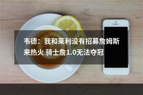 韦德：我和莱利没有招募詹姆斯来热火 骑士詹1.0无法夺冠