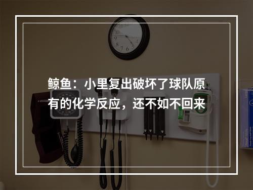 鲸鱼：小里复出破坏了球队原有的化学反应，还不如不回来