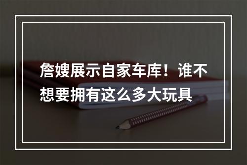 詹嫂展示自家车库！谁不想要拥有这么多大玩具