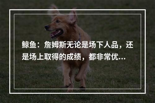 鲸鱼：詹姆斯无论是场下人品，还是场上取得的成绩，都非常优秀！