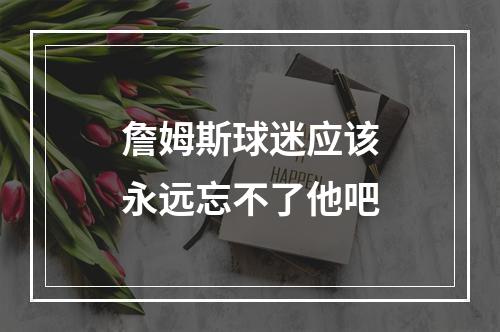 詹姆斯球迷应该永远忘不了他吧