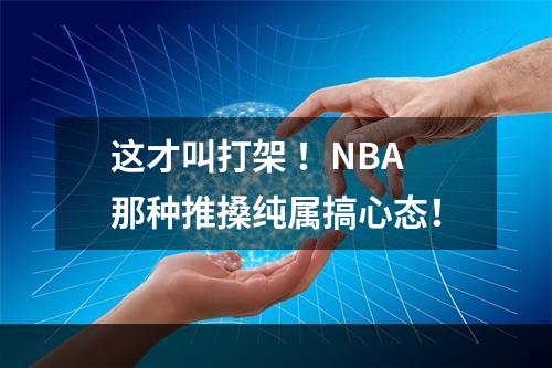 这才叫打架 ！NBA那种推搡纯属搞心态！