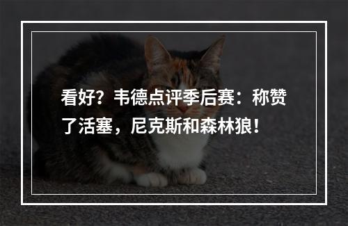 看好？韦德点评季后赛：称赞了活塞，尼克斯和森林狼！