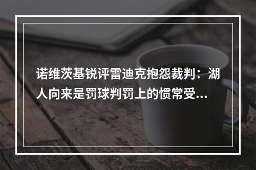 诺维茨基锐评雷迪克抱怨裁判：湖人向来是罚球判罚上的惯常受益者