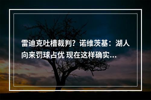 雷迪克吐槽裁判？诺维茨基：湖人向来罚球占优 现在这样确实少见