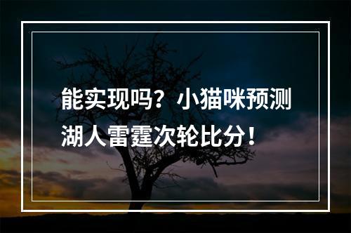 能实现吗？小猫咪预测湖人雷霆次轮比分！