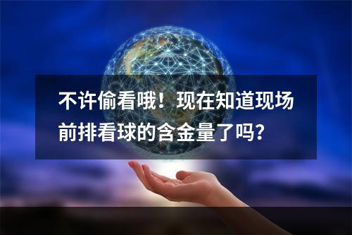 不许偷看哦！现在知道现场前排看球的含金量了吗？