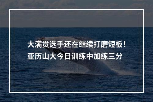 大满贯选手还在继续打磨短板！亚历山大今日训练中加练三分