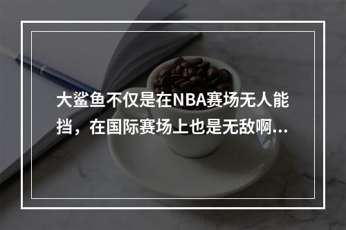 大鲨鱼不仅是在NBA赛场无人能挡，在国际赛场上也是无敌啊！